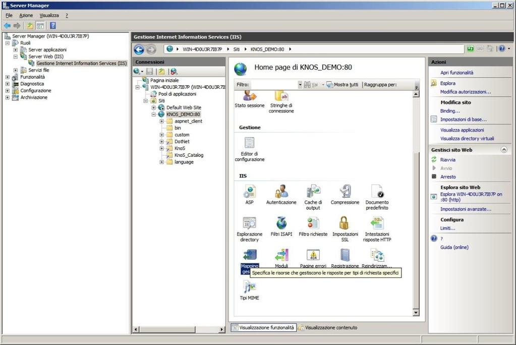 Server 2008, se il servizio KnosServiceManager