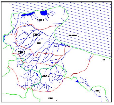 Figura 4 suddivisione in zone omogenee parte nord Regione Puglia All interno del V.A.P.I.