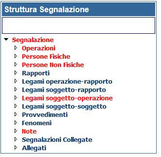 Nella parte alta della schermata ci sono i dati identificativi della segnalazione, calcolati in modo automatico dal sistema: Numero protocollo UIF (dato fornito dall UIF in fase di invio); Anno: anno