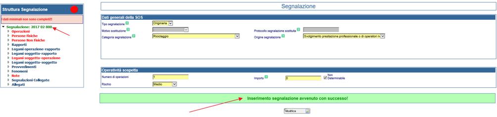 Figura 8 Maschera di inserimento dati generali della segnalazione 3.2.