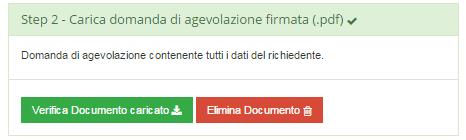 9 - Step 2 Pulsante per caricare la domanda Il Candidato, vedrà un apposita pagina della piattaforma, in cui potrà selezionare il documento in