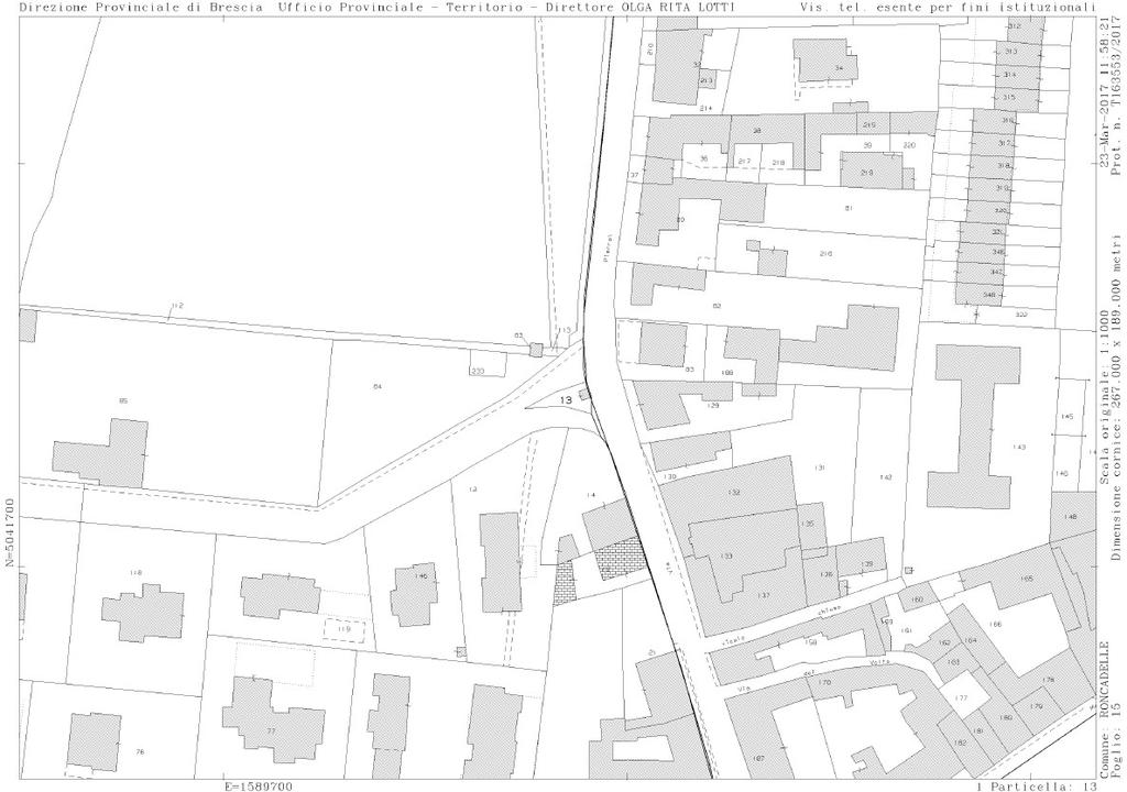 L immobile si trova nel centro abitato del Comune di Roncadelle, tra il parco del Castello ed il centro abitato, in zona soggetta a vincolo ambientale (D.Lgs. 42/04, art. 157, comma 1, lettera C - (D.