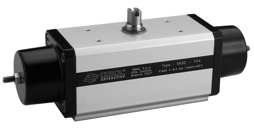 Attuatore pneumatico semplice SR Spring return pneumatic actuator SR type DATI TECNICI Coppia da 5 Nm. a 920 Nm. Flangia d attacco: DIN/ISO 52 DIN 3337 F03 - F04 - F05 - F07 - F0 - F2 - F4 - F6.