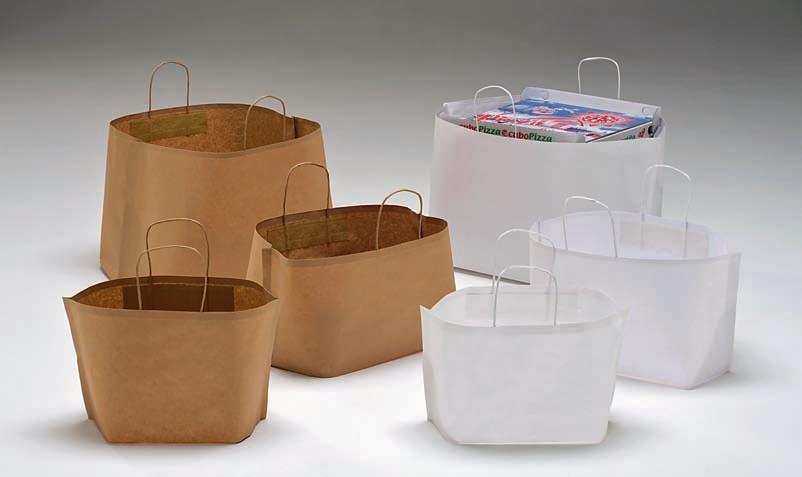 Special Bottom Bags Su kraft avana e bianco - Maniglia ritorta Special Bottom Bags - brown and white kraft paper. Twisted handle.