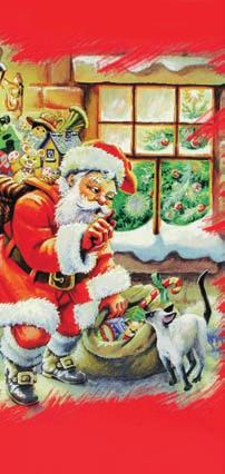Santa Claus Su monopatinato - Maniglia piatta rossa