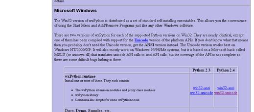 indirizzo: www.wxpython.org 9  e installare l ultima versione per Python 2.