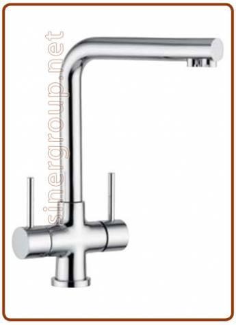 rubinetto 3 vie 3/8" Nickel spazzolato Rubinetto a 3 vie singole acqua fredda - acqua