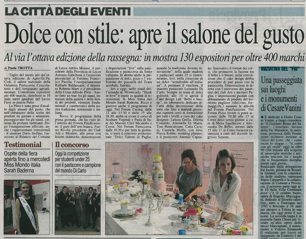 Mittente Quotidiano di Lecce Data Uscita 13 Ottobre 2013