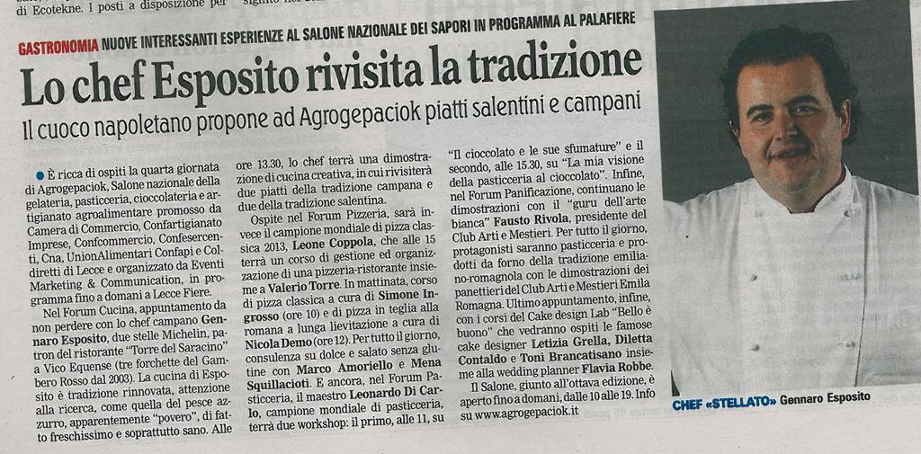 Mittente Gazzetta di Lecce Data Uscita 15 Ottobre 2013