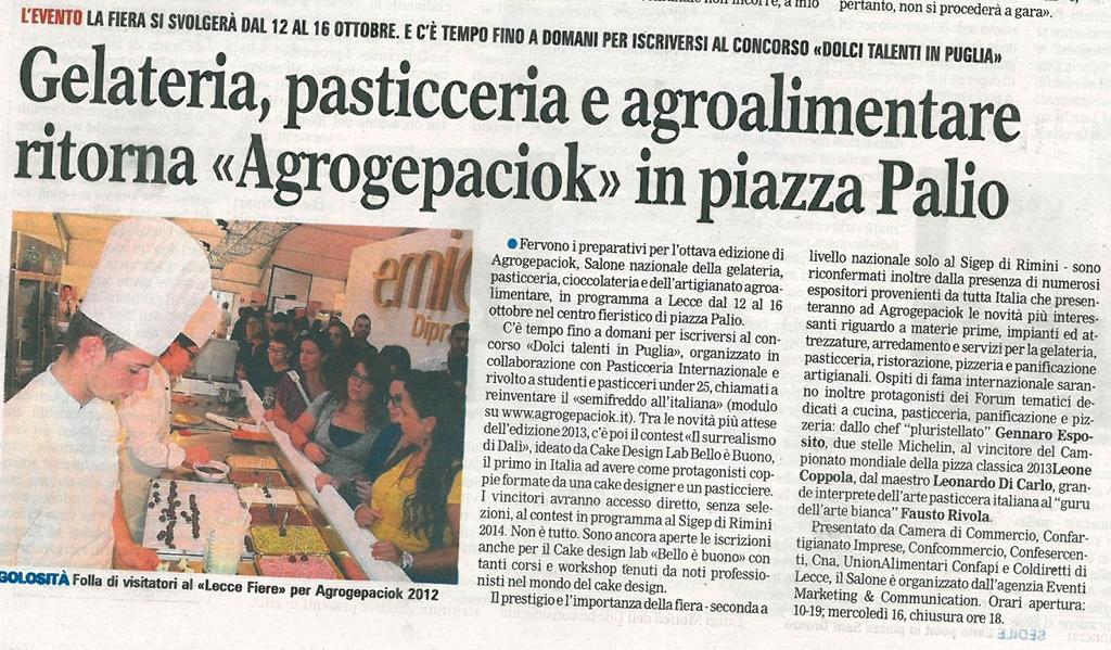 Mittente Gazzetta di Lecce Data Uscita 4 Ottobre 2013