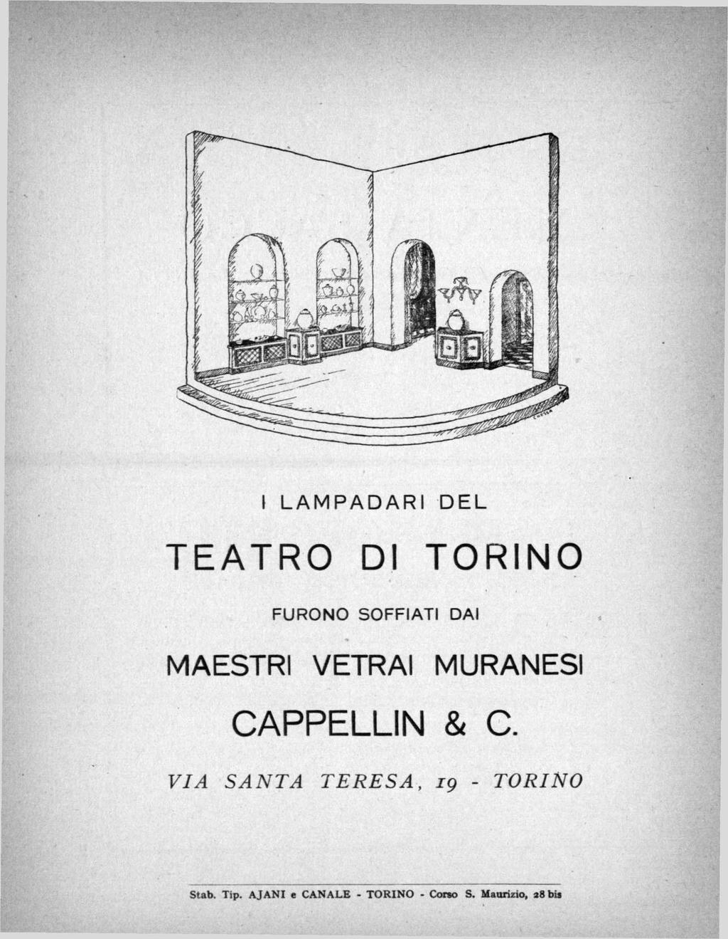 I LAMPADARI DEL TEATRO DI TORINO FURONO SOFFIATI DAI MAESTRI VETRAI MURANESI CAPPELLIN & C.