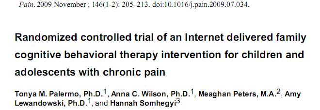 Am J Gastroenterol. 2010;105:946-56. Cognitive-behavioral therapy for children with functional abdominal pain and their parents decreases pain and other symptoms. Levy RL, Langer SL, Walker LS, et al.