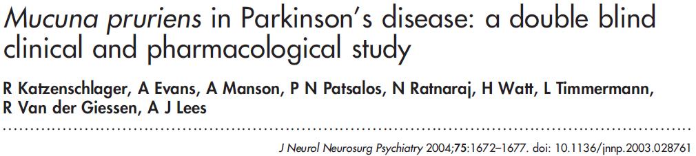 Mucuna pruriens in Parkinson s Disease Una possibile alternativa per i paesi in via di sviluppo?