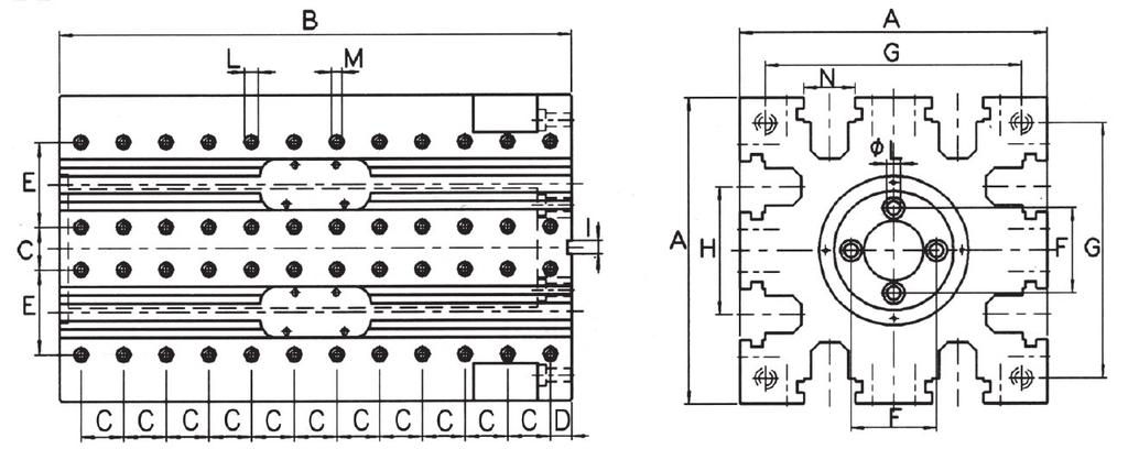 Sistema modulare Gerardi PORTPZZI MOULRI Gerardi modular system MOULR TOMSTONS imensioni mm / imensions mm ±0,02 3 rt.
