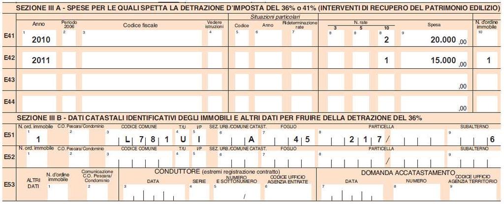 000,00 (limite massimo) - 40.000,00 (spese sostenute nel 2009 e 2010) = 8.000,00. ESEMPIO 3 Un contribuente ha sostenuto spese di ristrutturazione nel 2010 pari a 20.000,00. A partire dal 1 giugno 2011, ha iniziato un nuovo intervento sostenendo spese per 15.