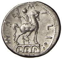 ) d/busto di roma volto a destra. r/statua equestre su tre arcate. V. 57 B.
