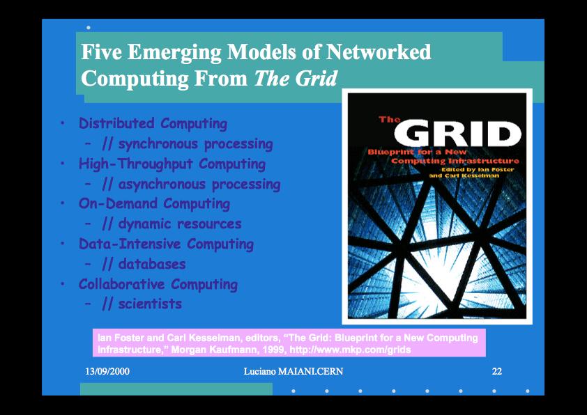 DATA GRID LHC Data Grid: un concetto rivoluzionario dati distribuiti in centri (Tier 1) in diversi paesi la rete, LHC