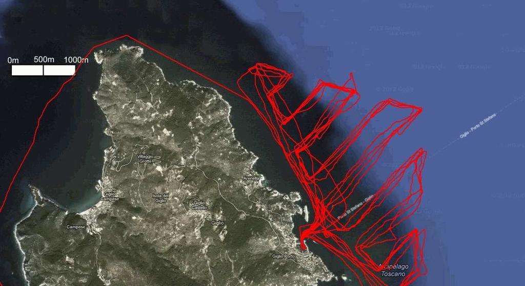 Rev.0 Pag. 33/34 Lo sforzo di osservazione totale è di 1110 min (Tabella 4) e di 130,95 km percorsi (Figura 9).