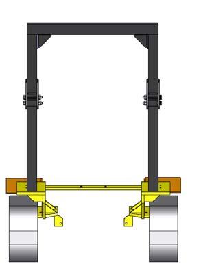 Figura 8. Vista superiore del dispositivo di attacco Si riportano inoltre le viste CAD complessive del dispositivo di attacco e del telaio di protezione progettati dall Istituto (vedi fig.