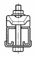 Piastra di ancoraggio P HCP Gruppo 1831 Servono per il fissaggio a strutture metalliche (putrelle ad "L", ad "U", a "T") di profilati per il sostegno di tubi, cavi elettrici, canali d'aria, corpi