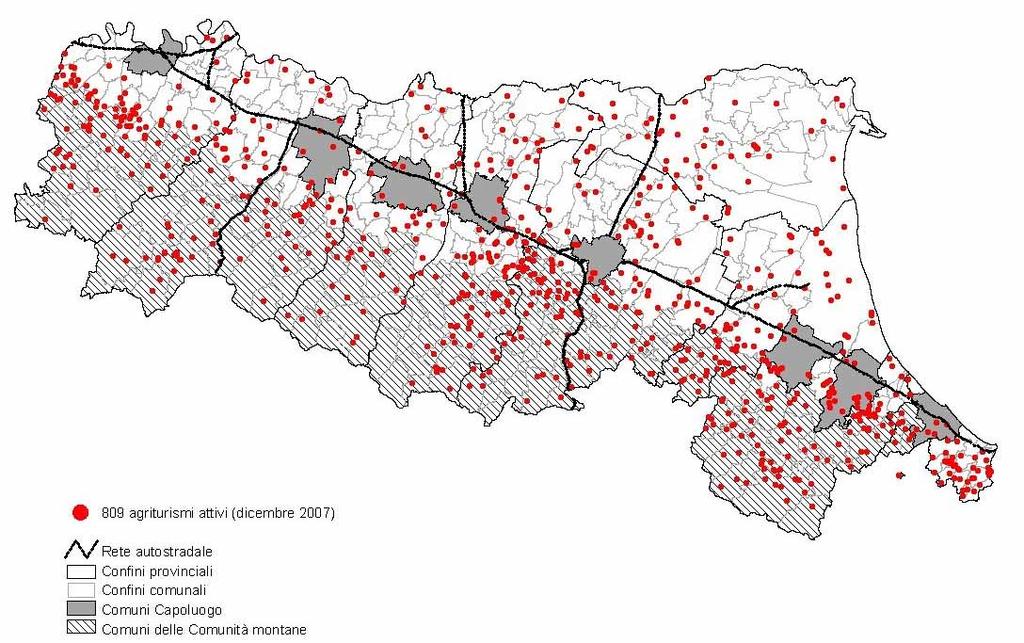 LO SCENARIO REGIONALE L agriturismo: Fonte: Regione Emilia-Romagna Assessorato