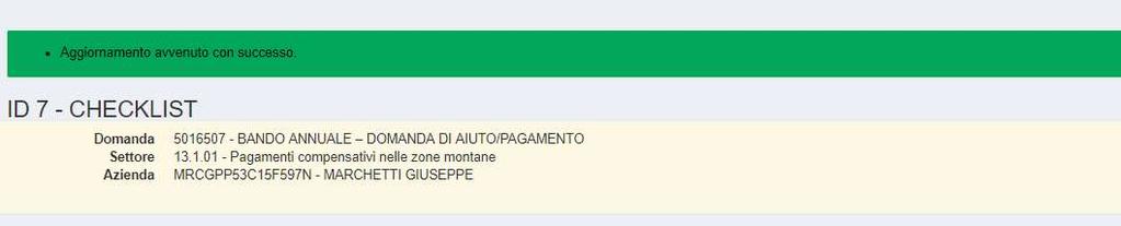 Inoltre è sempre possibile associare una nota (campo libero editabile) ad ogni voce di check list. Procedere nuovamente con Salva per rendere validi gli esiti inseriti.