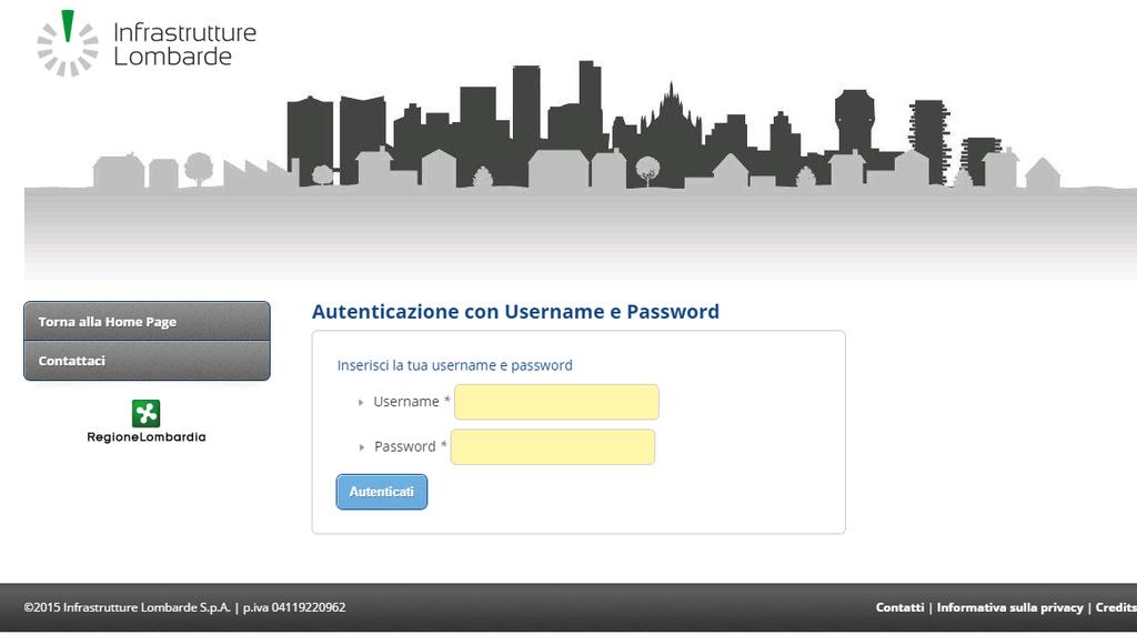 Figura 2 - Schermata di inserimento delle credenziali 3.