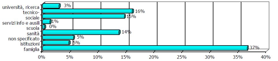 Nel grafico 13 viene analizzato più in dettaglio il settore di appartenenza, il 20,3% del grafico 11 riferito agli operatori dei Comuni è inserito in prevalenza nell area sociale, ma anche in quella