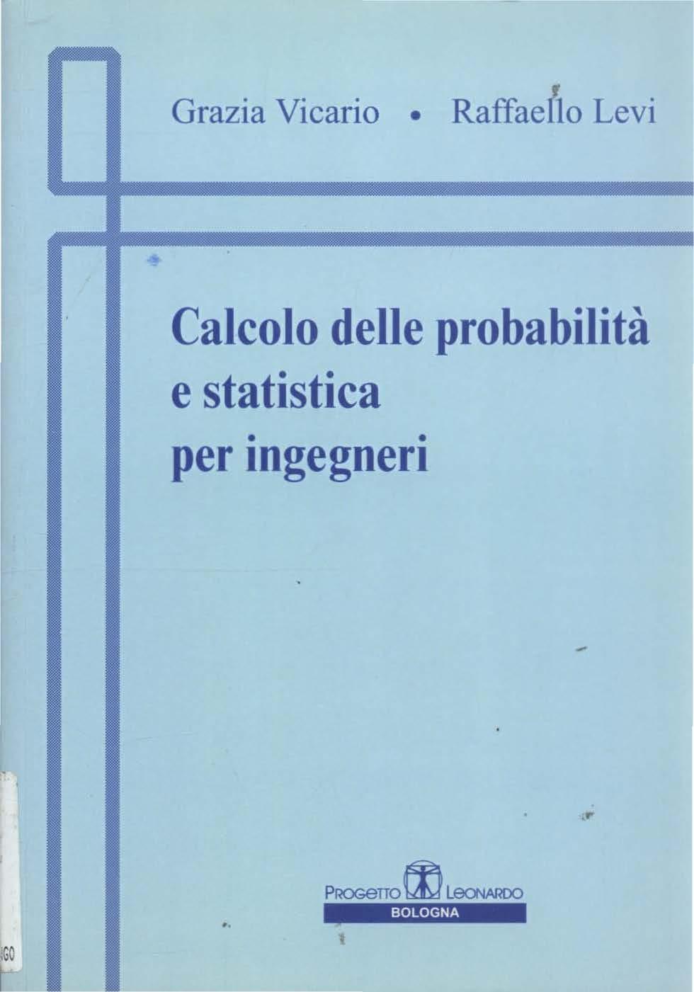 Grazia Vicario Raffaello Levi Calcolo delle probabilità e