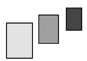 Sezione 1 LA PERCEZIONE VISIVA 10 I tre rettangoli della figura possono essere letti dal nostro sistema percettivo 10 come se fossero uguali per dimensioni, ma posti a distanze differenti.