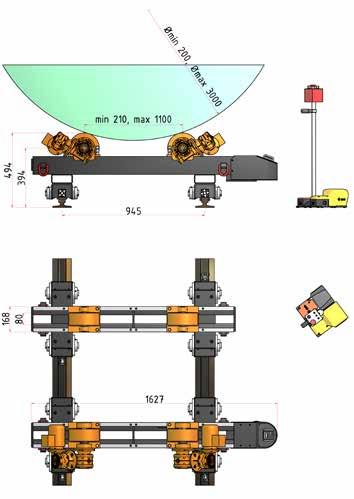 230 V, monofase 0,18 kva Velocità Peso traversa motrice E1F Peso traversa folle N-F da 100 a 1000