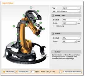 Strumenti online/catene portacavi/ Product finder Selezione allestimento robot QuickRobot (versione BETA) Questo strumento facilita la selezione dei