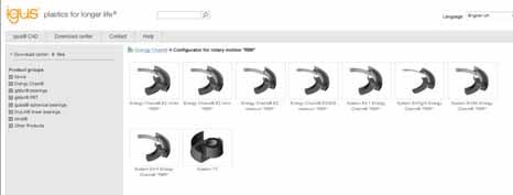 Strumenti online/catene portacavi/ 3D CAD Generare modelli 3D-CAD per catene portacavi con movimento rotatorio QuickCad per movimento rotatorio Primo seleziona la catena portacavi con