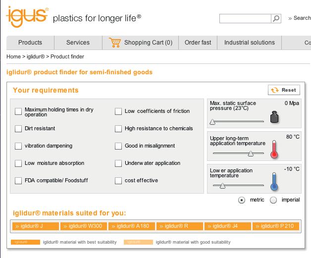 Strumenti online/iglidur / Product finder Trova e confronta i prodotti semifiniti QuickLife Materiali iglidur come prodotti semifiniti a progettazione libera.