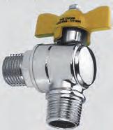 VALVOLA A SFERA SQUADRA FF Angle valve FF 03D 0D Temperatura: 5 C / C Tenuta PTFE NBR antigas A norma UNICIG e DVGW Farfalla zamak / 3/