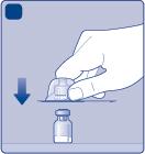 che sia privo di germi. Non tocchi il tappo di gomma con le dita per evitare il trasferimento di germi. 2.
