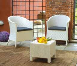 BSW 01 Balcony set Rimini Wicker bianco Cuscini gialli sfoderabili Set composto da: