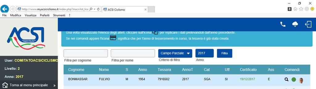 Settore Ciclismo PIATTAFORMA ACSI CICLISMO Pag.