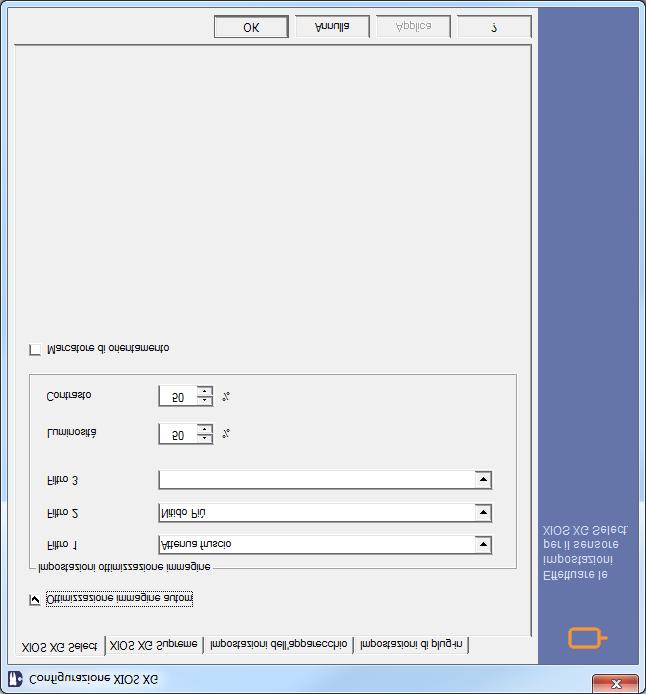 3 Configurazione Sirona Dental Systems GmbH 3.2 Configurazione di XIOS XG Select Manuale per l'utente Plugin SIDEXIS per XIOS XG 3.