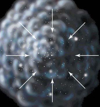 Le fasi di formazione planetaria I La nebula primordiale inizia a risentire della gravità e si produce un collasso gravitazionale.