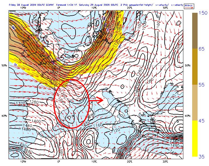 3. Analisi sinottica della vorticità al livello della tropopausa Analizzando anche le mappe di vorticità a