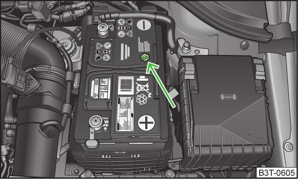 Controllo del livello dell'acido della batteria Fig.