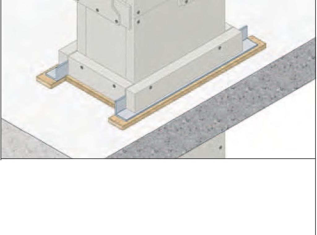 Il rivestimento sarà appoggiato ad un profilo a L dimensioni 50x50x5 mm, posto in corrispondenza dei giunti ad interasse 1200 mm e fissato al solaio con barre filettate diametro 16 mm.