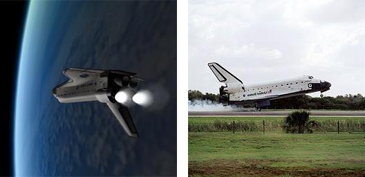 Scheda tempo Quanto tempo dura la "fase calda" durante l'atterraggio di uno Shuttle?