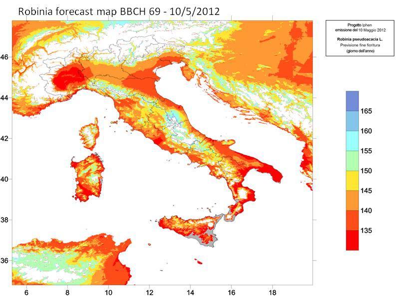 La seconda parte è dedicata alle carte fenologiche di analisi che riportano lo stadio di sviluppo delle specie