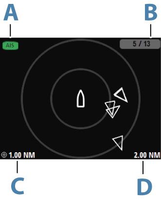 5 AIS Se alla rete è connesso un sistema AIS o un dispositivo VHF NMEA 2000 compatibile con il sistema AIS (Automatic Identification System), qualsiasi bersaglio rilevato da questi dispositivi può