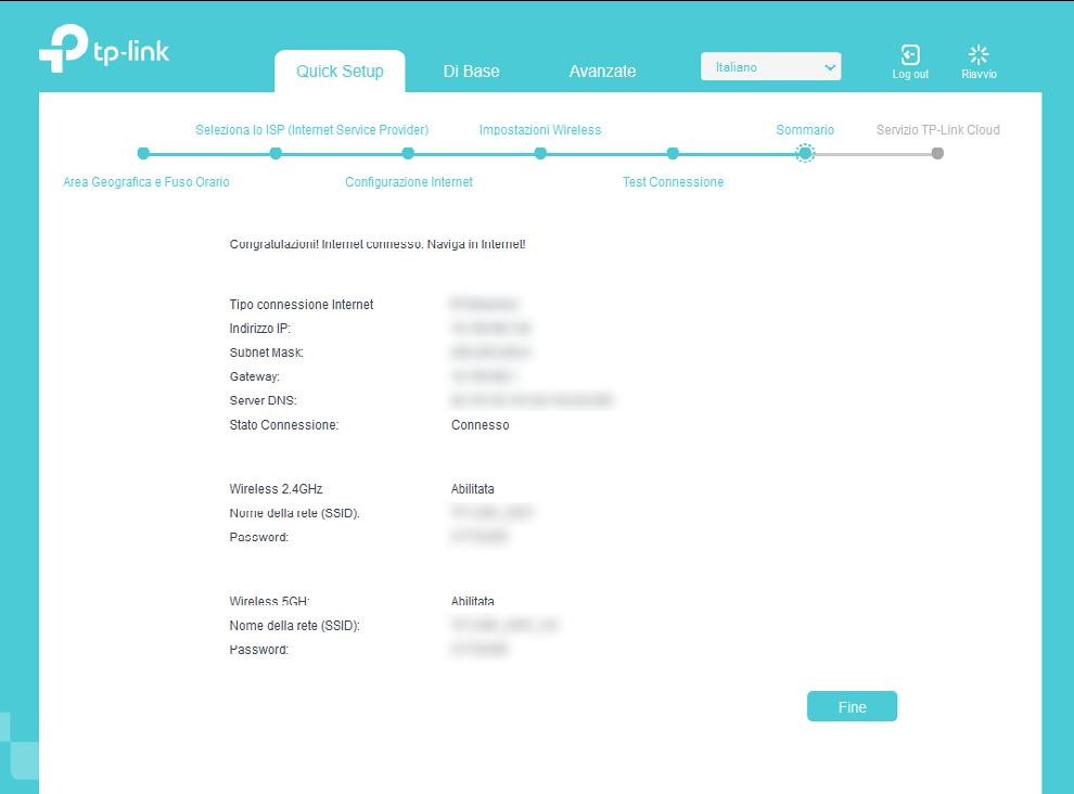 Fare click su Quick Setup e seguire le indicazioni a schermo per effettuare la configurazione (fig.1).