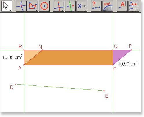 Nascondiamo ora il triangolo AGF, il punto M e la retta FP.