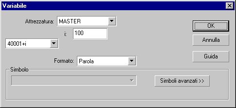 3. Utilizzo del software XBT L100 Il tasto "Modifica" visualizza la finestra per modificare alcune informazioni della variabile.