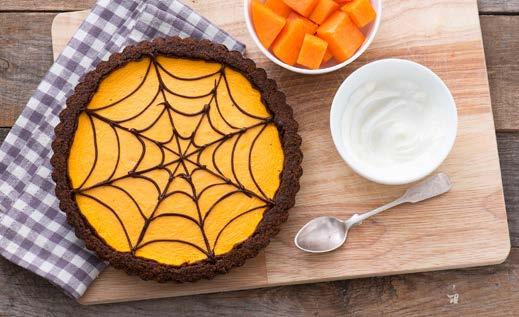 Pumpkin PUMPKIN pie PIE Salame SALAME di DI Cioccolato CIOCCOLATO 300 g di frollini al cacao 85 g di margarina Gradina 500 g di polpa di zucca 140 g di zucchero di canna 2 uova e 1 tuorlo 100 g di